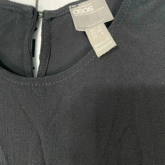 ASOS DESIGN Wide Leg Cut out Tea Jumpsuit with Ruched Sleeve Detail - Picture 7 of 8